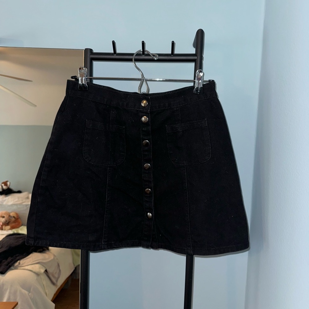 BDG (Urban Outfitters) Black Skirt with Button-Front